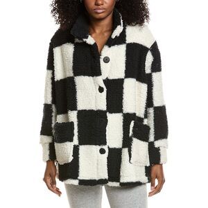 Sanctuary Womens  Sherpa Lounge Jacket, Black